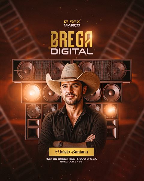 Flyer Brega Romântico - Template PSD Editável no Photoshop